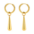 Wholesale Custom Stainless Steel Jewelry 18K Gold Plated Geometric Long Plain Stick Bar Drop Earrings Minimalist Jewelry