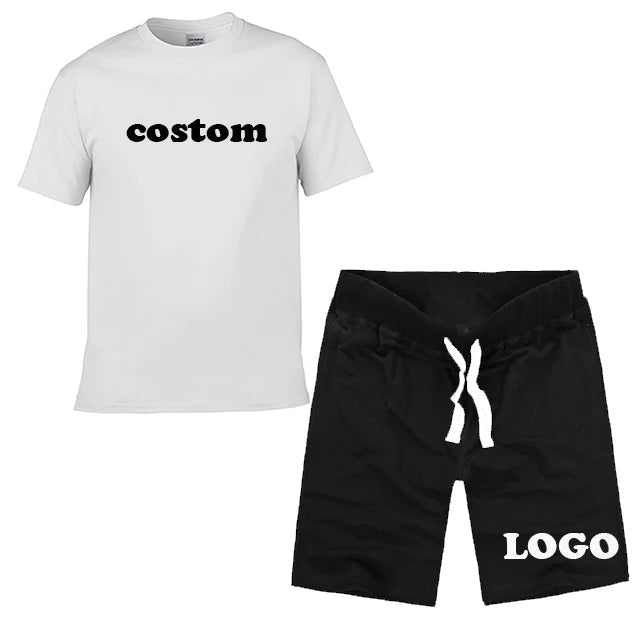 Fashion Men Short t Shirt Set Summer 2-piece Tracksuit Suit Plus Size t Shirt and Short Set