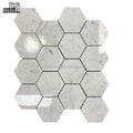 Modern Hexagon Polished Mosaic Tile Glossy Bianco Carrara White Marble 8mm for Kitchen Bathroom Wall Floor Use for Hotels