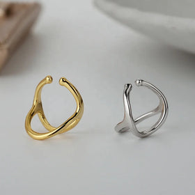 ICEBELA Jewelry 925 Sterling Silver Korean Niche Design Earrings Without Piercing Geometric Ear Clip De Tremella for Girls