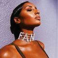 High Quality Bling Crystal Luxury Hip Hop Sexy Fancy Women Rhinestone Letter Choker Necklace Jewelry