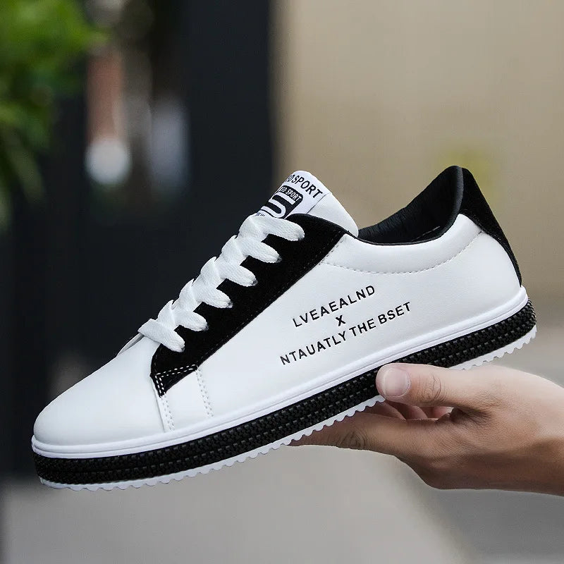 2026 New Korean Fashion Comfortable White Shoes Casual Flat Sneakers Shoes Men