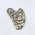 Huiying Professional Natural Healing Stone Dalmatian Jasper Heart Gua Sha Board for Facial Skincare