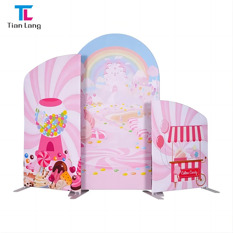 Tian Lang Factory Sale Custom 8ft Portable Trade Show Advertising Banner Display Stand Tension Fabric Trade Show Equipment