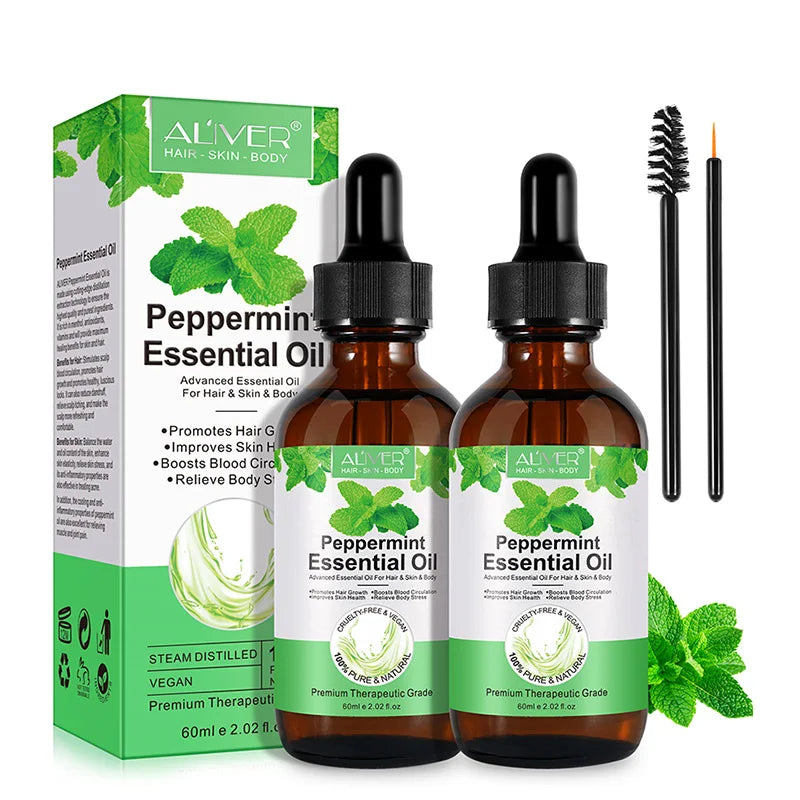 ALIVER Wholesale 100% Pure Natural Organic Peppermint Essential Oil for Hair Growth Body Massage Relaxation
