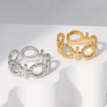 Beimai OEM Ring Chain Vintage Stainless Steel Open Women Ring