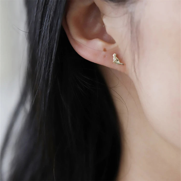 Cute Design Gold Plated Animal Jewelry S925 Custom cat Stud Earrings