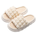Women Summer Autumn Four Season Anti-Slip Cotton Fabric Lining Thick Sole Linen Open Toes Home Indoor Slipper