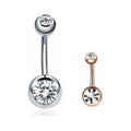 Unisex Fashionable Double Drill Belly Rings New Style Surgical Steel Navel Button Piercing Zircon Body Jewelry for Weddings