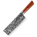 7-Inch Japanese Nakiri Chef Knife 5CR15 Stainless Steel Hand Forged High Carbon Metal Kitchen Knife for Vegetables