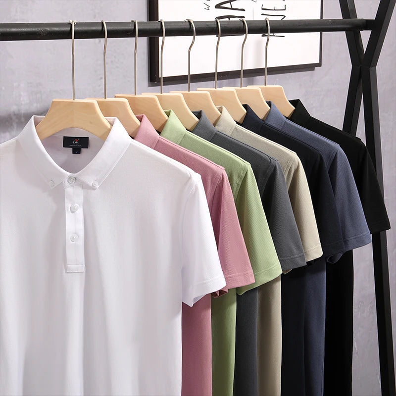 CVC Cotton 95% Cotton 5% Spandex Polo T Shirt Casual Blank Plain Unisex Custom Embroidered Logo Soft Golf Men Polo Shirts