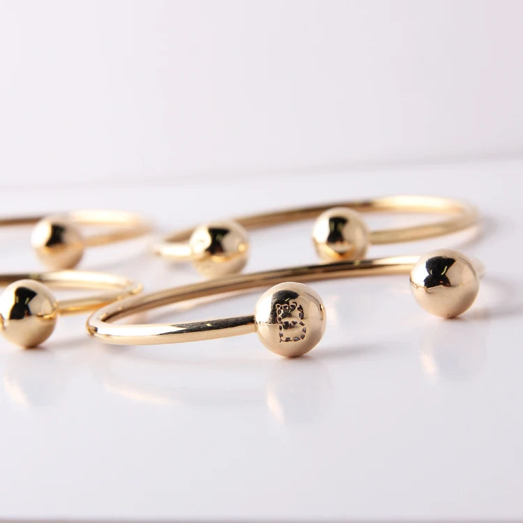 Wholesale Design Fashion Charm Brass CZ 16k Gold Plated Open Bangles for Women Ladies