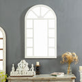 Custom Shabby Chic White Wood Big Full Length Long Body Dressing Espejo Mirrors Arch Rustic Wooden Wall Floor Standing Mirror