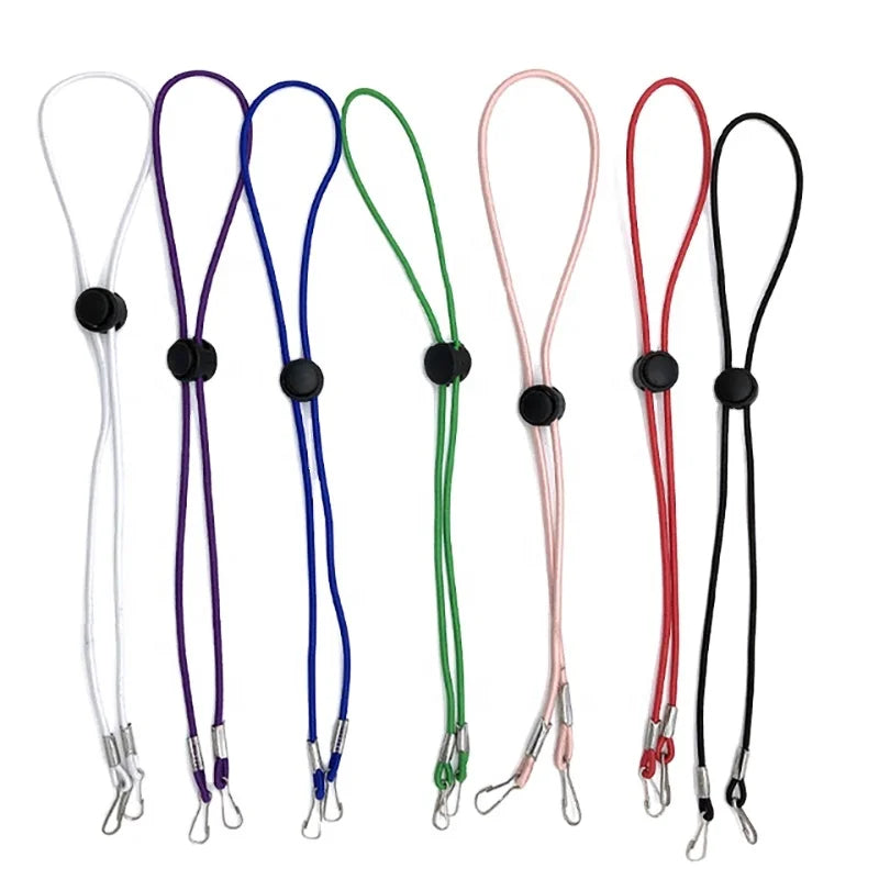 Wholesale Kids Face Mask Lanyard with Adjustable Neck Strap Custom Logo Colors Polyester Material with Hook Accessory