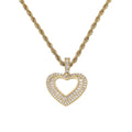 CN437 Iced Fashion Heart Pendants Women Necklace Hip Hop Jewelry Party Gift