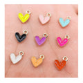 Mini Heart Flat Back Alloy Earring Accessory Enamel Charms for Bag Shoes DIY Ornament Metal Craft