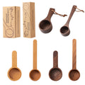 Factory Wholesale Custom Logo Coffee Bean Measuring Spoon Beech Wooden Black Walnut Wood Coffee Scoop