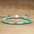 4x13mm Turquoise Stone Bracelet for Women Jewelry Yoga Healing Handmade Braided Bracelet Party Anniversary Gift