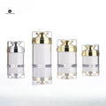 Luxury 30ml 100ml Gold White Airless Cream Plastic PP Pump Bottle Replaceable Refillable Skincare Cream Container for Cosmetics