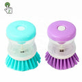 Factory Supply Wholesale Mini Plastic Kitchen Washing Pot Dish Cleaning Brush With Liquid Soap Dispenser
