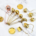 Home Kitchen Bar Drinkware Tool Ball Push Coffee Infuser Loose Leaf Herbal Teaspoon Strainers Filter Diffuser for Tea Infusion
