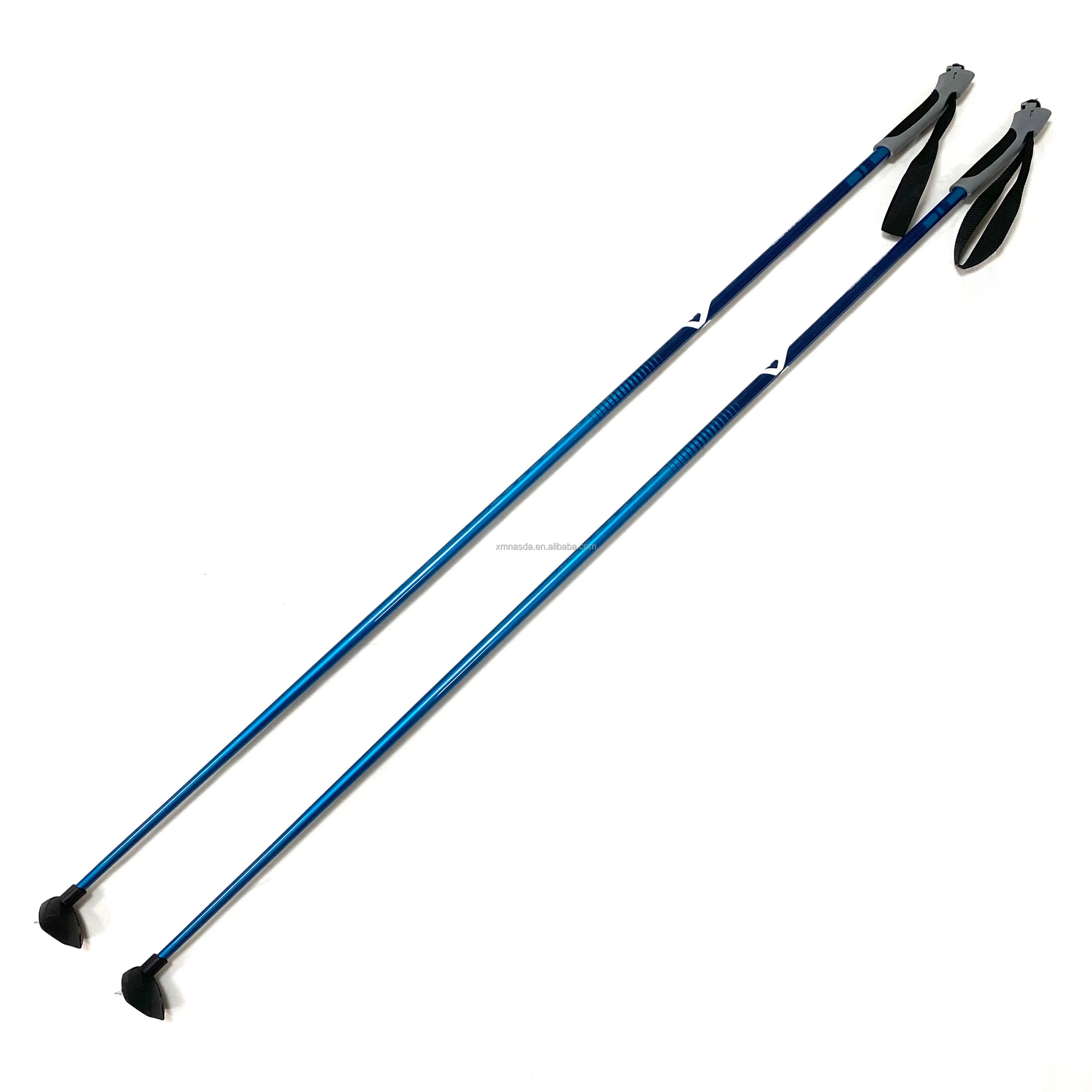 Regular Design XC Ski Poles Carbon Cross Country Efficiency Tungsten Tip 135cm Length Glossy Surface PP+EVA Handle Plastic Grip