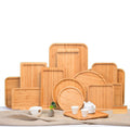 Eco-friendly Bamboo Plates for Dinner Bamboo Serving Plattes for Breakfast Fruit Tea Kitchen Snack Tray Charger Plates & Dishes