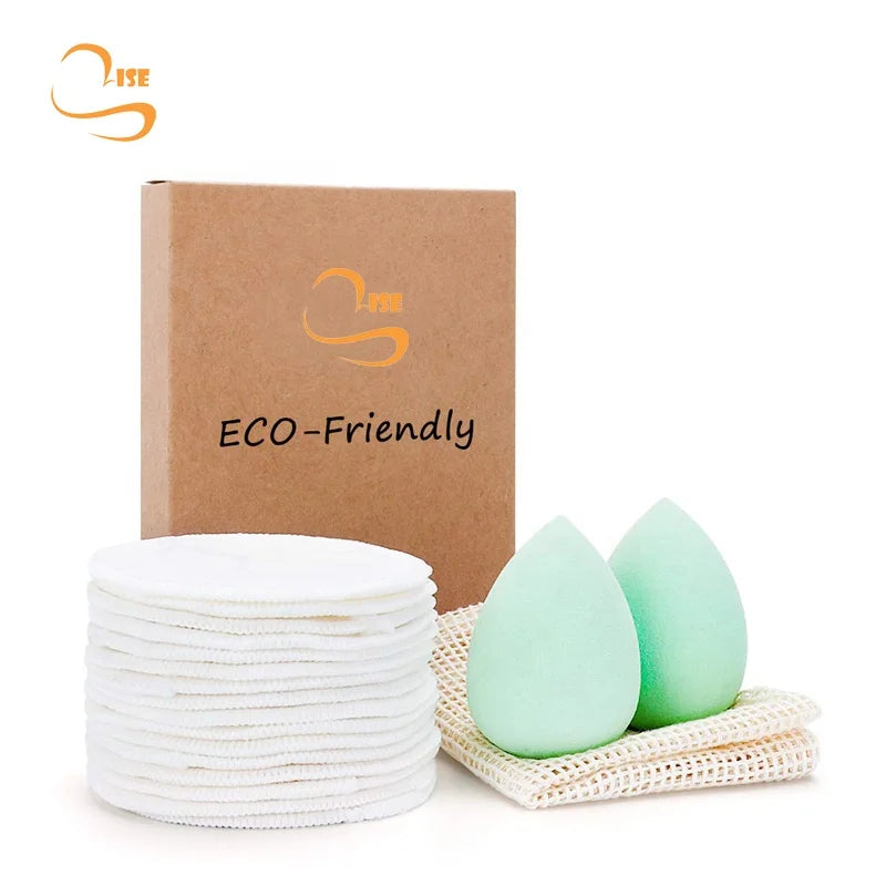 8cm Round Eco-friendly Reusable Makeup Pads Box Set Scrub Cleansing Bamboo Cosmetic Pads