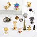Custom Hot 10Mm Logo Solid Metal Rose Gold Brass Copper Rivets Rings Punk Feet Rivet Studs Screw Rivets for Bags/Leather