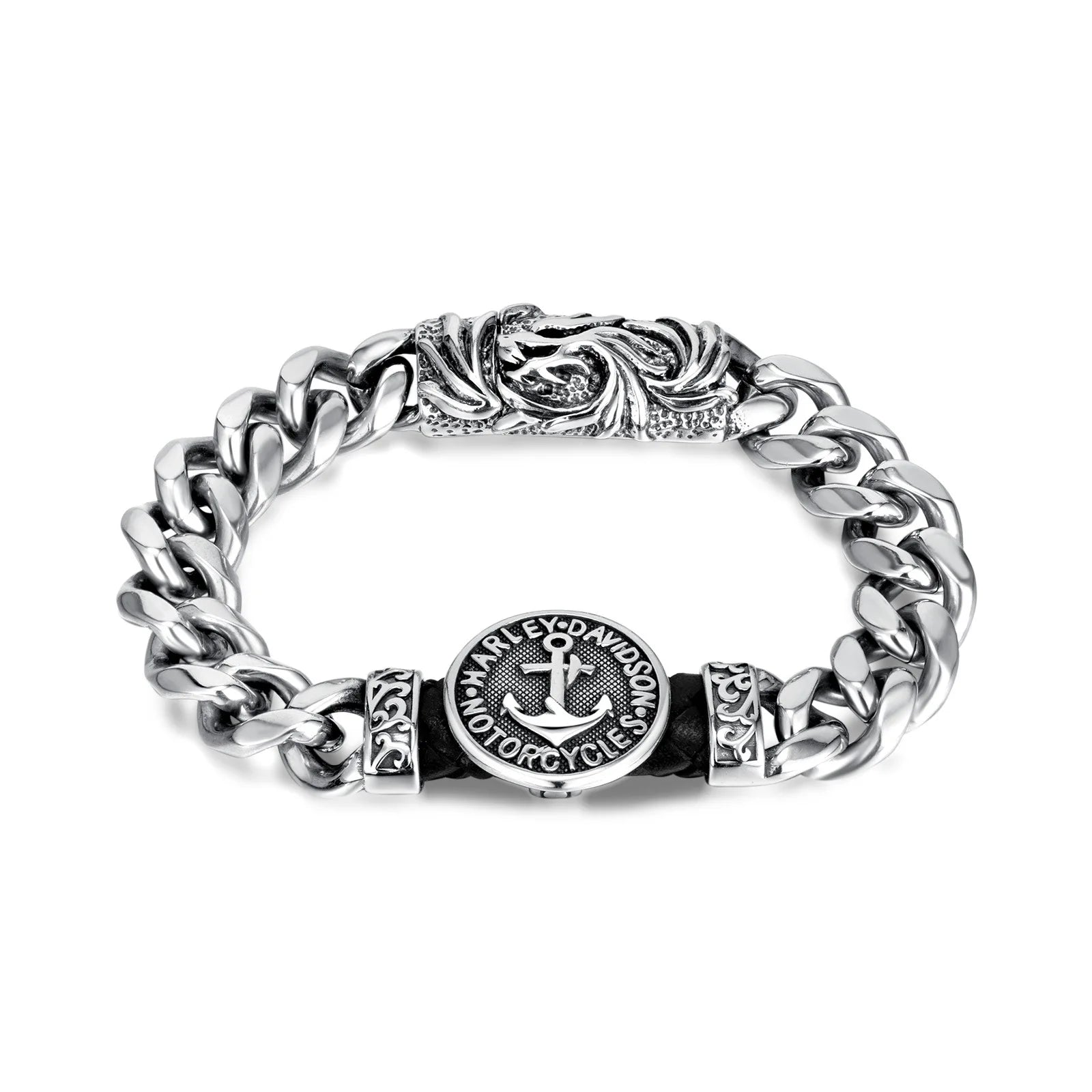 New Style Wholesale Fashion Durable Chain Bracelet Titanium Stainless Steel Anchor Bracelet for Man Jewelry Birthday Gift