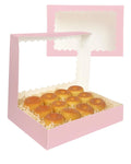 Wholesale 12-Hole Clear Transparent Bento Cake Cupcake Box Pink Marble White Glossy Lamination MOQ 1000pcs MegaBDM