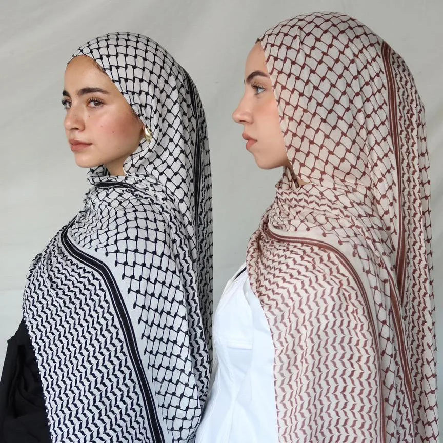 Islamic Plaid Printed Turban Abaya Hijab Fashion Chiffon Hijabs for Women Abayas Quality Scarf Muslim Dress