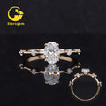 Starsgem Customize Bijoux Jewelry Oval Cut Lab Grown Diamond Ring in 14k Yellow Solid Gold for Gift