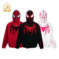 Mens Custom Spider Full Zip up Festeral Hoodie 3D Puff Printing Heavyweight Cotton Hoodie Set