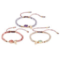 New Cross-border Jewelry 4MM Faceted pink Stone Bracelet Hand-woven Stone Bracelet Creative String Bracelet with Small Stones
