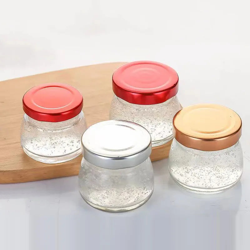 Cheap Price Empty Food Packaging 50ml 75ml 100ml 150ml Clear Round Glass Bird's Nest Jar With Metal Lid