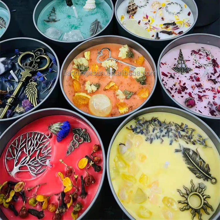 Magic Pendant and Crystal Decorative Scented Candles Hidden Surprise Tin Can Candles Home Fragrance
