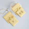 Luxury 8x8cm Yellow Microfiber Quality Jewelry Pouch Band Necklace Earrings Display Insert Pad Set Elegant Envelope Style for