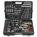 128 Pcs Auto Repair Toolbox Ratchet Wrench Socket Combination Mechanical Automotive Hand Tools Set