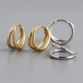 Fashion Jewelry 925 Silver Earrings Jewelry Double-circle 18K Gold Plated Sterling Silver Hoop Earrings for Women