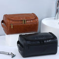 High-Quality PU Leather Hanging Toiletry Bag for Men | Waterproof Travel Cosmetic Pouch with Custom Logo