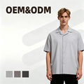 Custom Yarn Dyed Men's Summer Trendy Korean-Style Loose Half-Sleeved Knitted Casual Style Ice Shirt