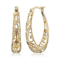Wholesale Women Earrings New Style 18K Gold Plated Hollow Out Filigree Banquet   Hoop Earrings for  Women Wedding Jewelry Factor