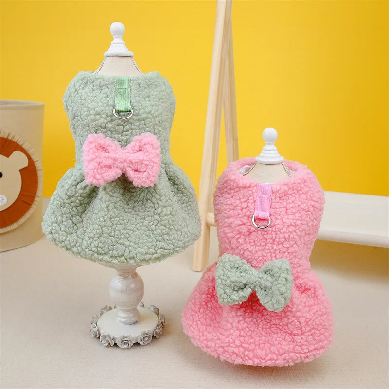 OEM ODM Striped Polyester Pet Dress for Dogs Cats Spring Summer New Sweet Bow Skirt Chihuahua Harness Cat Clothing Dog Shirts