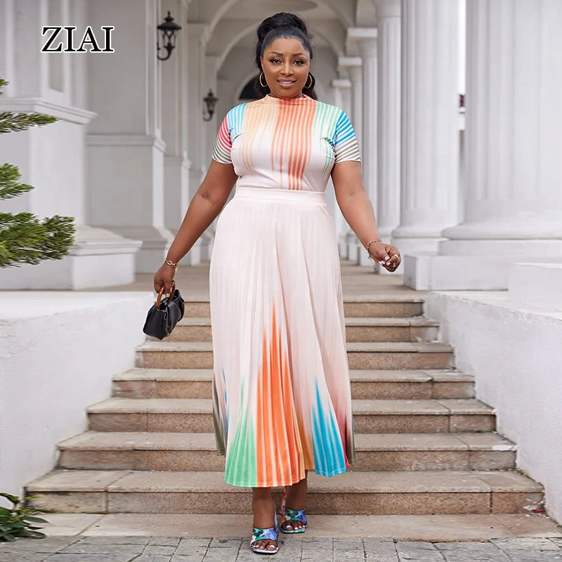 Casual Plus Size Women Dress Summer Short Sleeve Skirt Fashion Long Dress Super Swing Dress