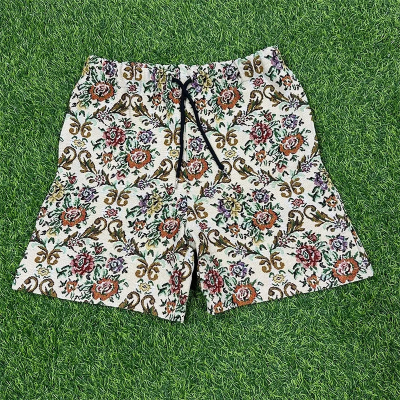 Custom Eco-Friendly Elastic Waist Sporty Tapestry Fabric Shorts for Men-OEM Service Available