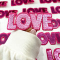2026 New Design Heat Press Valentines Xoxo Patches Love Valentines Day Sequin Iron on Patches for Clothing