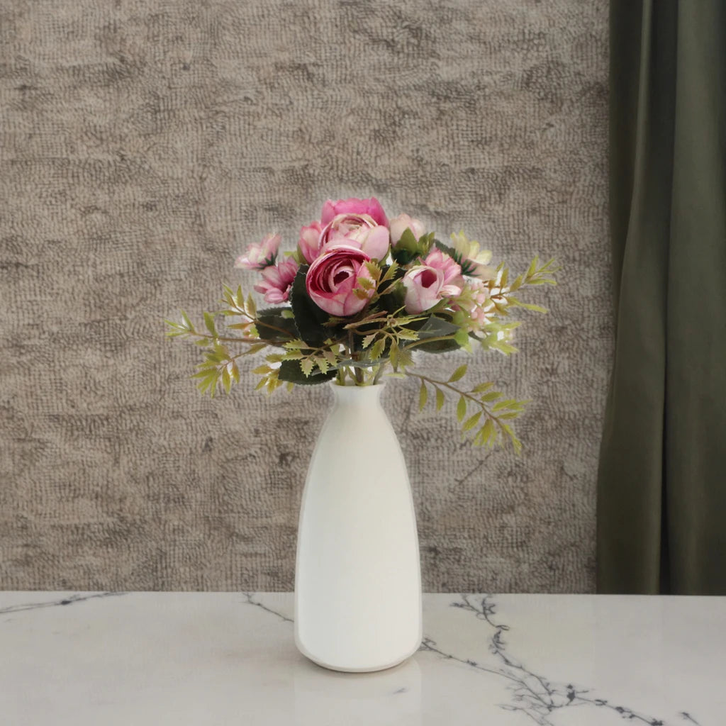 Tall Conic Ceramic Sand Glaze Flower Vase Small Bud Decorative Stoneware Rustic Pottery Home Luxury Art Deco Simple Coastal