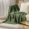 High Quality Winter Solid Color Blankets for Winter Soft Cheap Wholesale Polyester Blanket With Tassel/