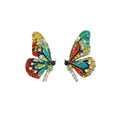 New Fashion Butterfly Wings Earrings Female Rhinestone Wild Personality Metal Earrings Sweet Romantic Jewelry
